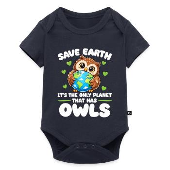  Rette Die Erde, Sie Ist Der Einzige Planet, Auf - Baby Premium Kurzarmbody - Navy - Vorne