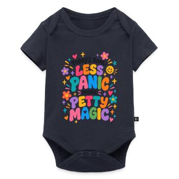 Weniger Panik, Mehr Magic Farben - Baby Premium Kurzarmbody - Navy - Vorne