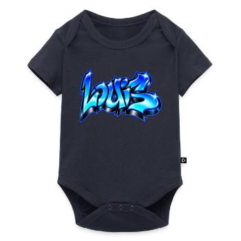 Electric Blue Wolf Graffiti! Wilde Straßenkunst - Baby Premium Kurzarmbody - Navy - Vorne