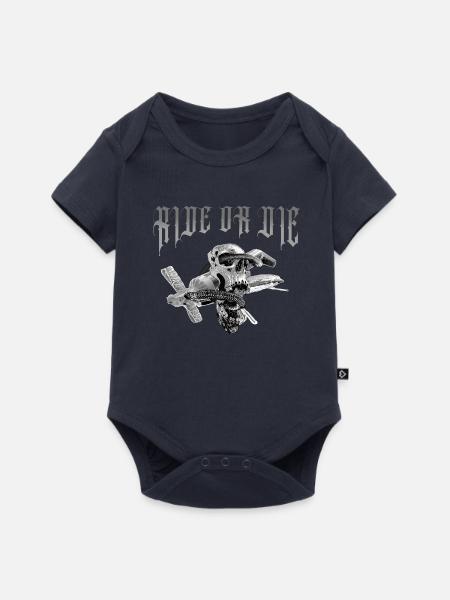 Skull_Ride_or_die - Baby Premium Kurzarmbody - Navy
