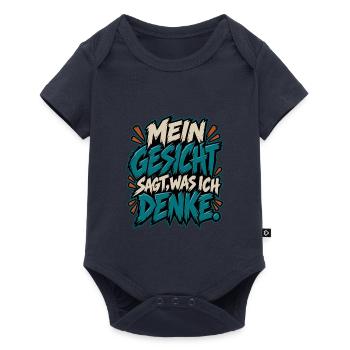 Mein Gesicht sagt, was ich denke - Baby Premium Kurzarmbody - Navy - Vorne