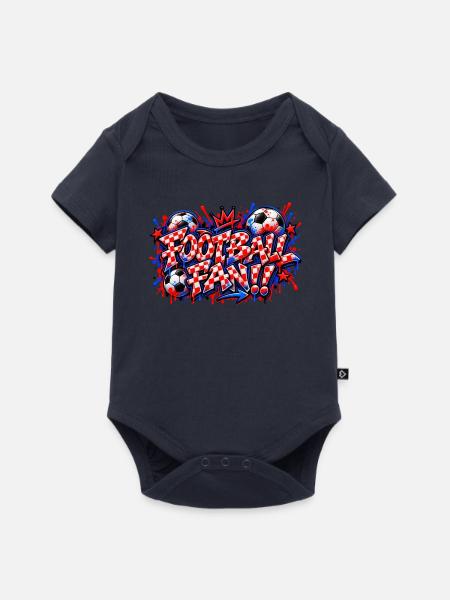FUSSBALLFAN – Rotes Schachbrett-Graffiti, das zuschlägt - Baby Premium Kurzarmbody - Navy