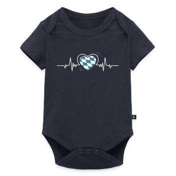 Bayern Herzschlag Rauten - Baby Premium Kurzarmbody - Navy - Vorne