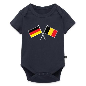 Deutschland & Belgien Flaggen - Partnerschaft - Baby Premium Kurzarmbody - Navy - Vorne