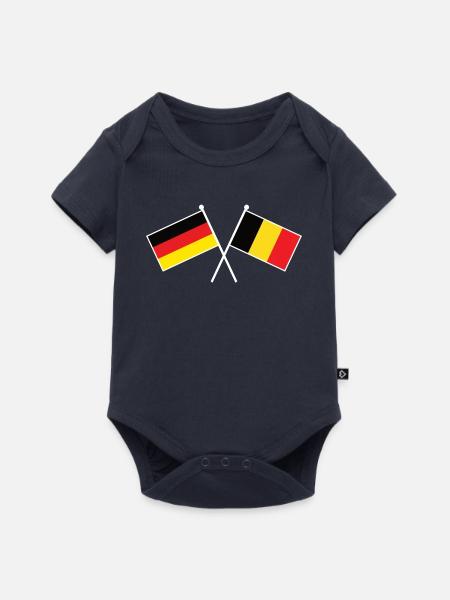 Deutschland & Belgien Flaggen - Partnerschaft - Baby Premium Kurzarmbody - Navy