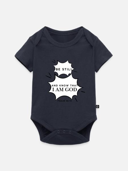 Psalm 46,10 Sei still - Baby Premium Kurzarmbody - Navy
