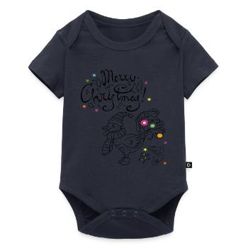 Weihnachtshuhn - Baby Premium Kurzarmbody - Navy - Vorne