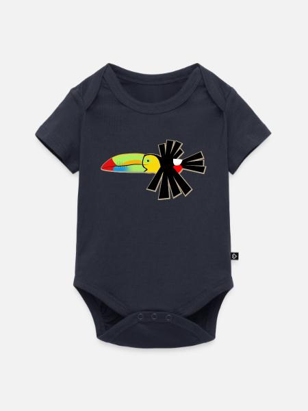 Schrulliger Kielschnabel-Tukan - Baby Premium Kurzarmbody - Navy