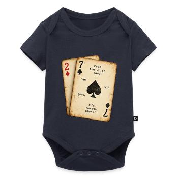 Poker Mindset – Schlechte Karten, starkes Spiel - Baby Premium Kurzarmbody - Navy - Vorne