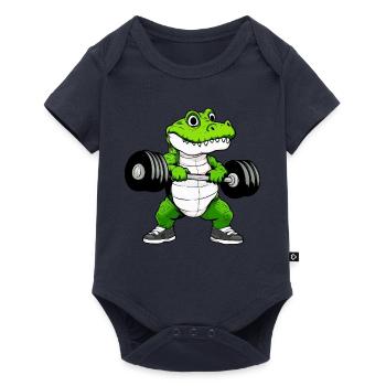 Fitness Krokodil - Baby Premium Kurzarmbody - Navy - Vorne