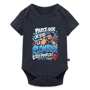 Klempnerheld: Deshalb - Baby Premium Kurzarmbody - Navy - Vorne