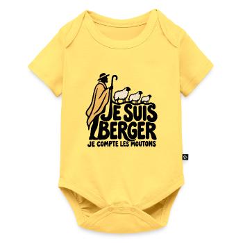 Ich bin ein Hirte – Humor - Baby Premium Kurzarmbody - Pastellgelb - Vorne