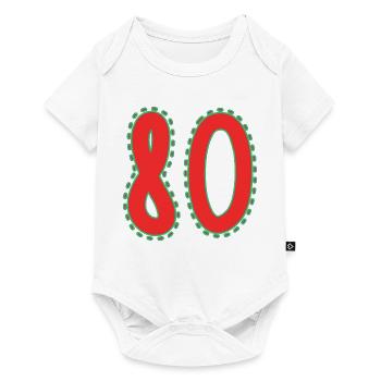 80. 80 ANS. 80e ANNIVERSAIRE. ANNIVERSAIRE 80 ANS. - Body à manches courtes Premium Bébé - blanc - Devant