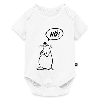 Nö Maus schwarz NÖ - Baby Premium Kurzarmbody - Weiß - Vorne