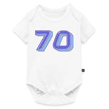 70. 70 ANS. 70e ANNIVERSAIRE. ANNIVERSAIRE 70 ANS. - Body à manches courtes Premium Bébé - blanc - Devant