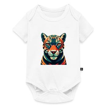Léopard Personnage De Dessin Animé Animal De Compagnie Coloré - Body à manches courtes Premium Bébé - blanc - Devant