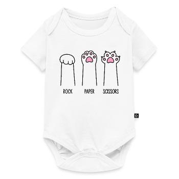 Roche Papier Ciseaux - Body à manches courtes Premium Bébé - blanc - Devant