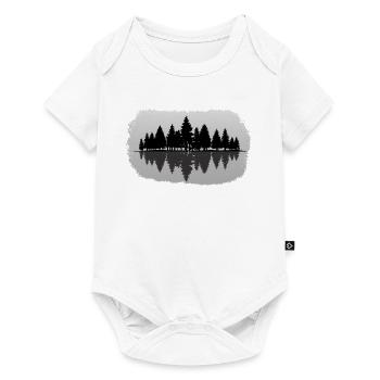 Wald - Forest Landschaft Natur Bäume - Baby Premium Kurzarmbody - Weiß - Vorne