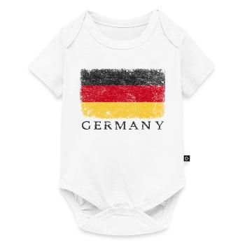 Deutschland Deutsche Flagge Deutschlandflagge - Baby Premium Kurzarmbody - Weiß - Vorne