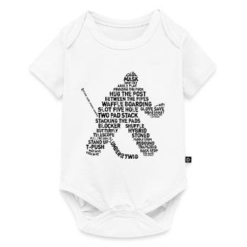 Goalie Lingo - Grunge Text-Version (Schwarzdruck) - Baby Premium Kurzarmbody - Weiß - Vorne