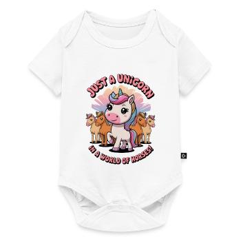 Juste une licorne dans un monde de chevaux ! - Body à manches courtes Premium Bébé - blanc - Devant