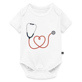 Stethoskop Logo Symbol Symbol - Baby Premium Kurzarmbody - Weiß - Vorne