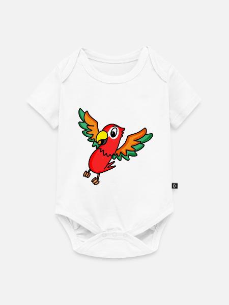 Papagei - Baby Premium Kurzarmbody - Weiß