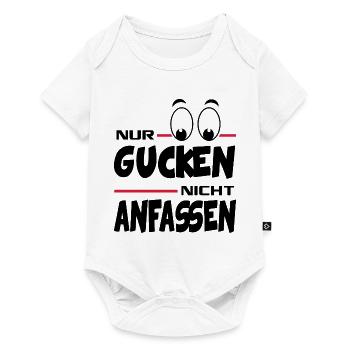 Baby Nicht anfassen berühren gucken - Baby Premium Kurzarmbody - Weiß - Vorne