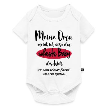 Baby Beste Süss Niedlich Welt Oma Omi - Baby Premium Kurzarmbody - Weiß - Vorne