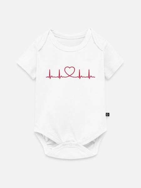 Ligne ECG du battement cardiaque Vecteur d’ondes d’impulsion médicale - Body à manches courtes Premium Bébé - blanc
