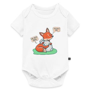 Da wo sich Fuchs und Hase 'Gute Nacht' sagen - Baby Premium Kurzarmbody - Weiß - Vorne