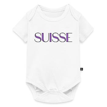 SUISSE. PAYS. GENEVE. HUMOUR. PAYS. DRAPEAU - Body à manches courtes Premium Bébé - blanc - Devant