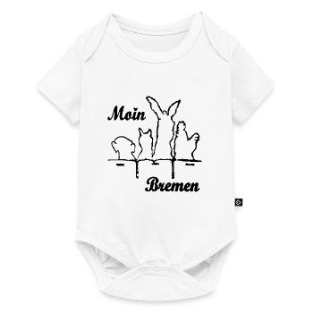 Moin aus Bremen – Bremer Stadtmusikanten - Baby Premium Kurzarmbody - Weiß - Vorne