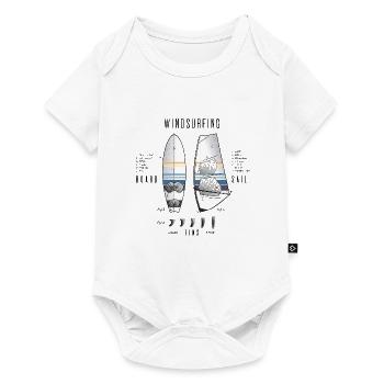 Windsurfausrüstung mit Flossen - Baby Premium Kurzarmbody - Weiß - Vorne