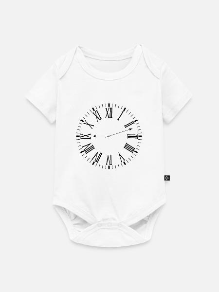 Römische Uhr - Baby Premium Kurzarmbody - Weiß