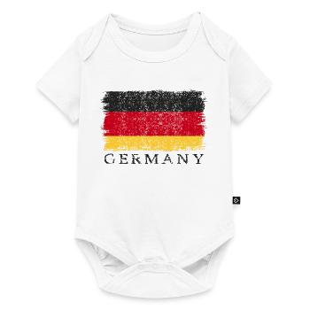 Deutschland Deutsche Flagge Deutschlandflagge - Baby Premium Kurzarmbody - Weiß - Vorne