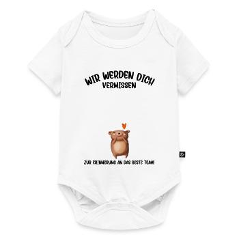 Wir werden dich Vermissen beste Team Abschied - Baby Premium Kurzarmbody - Weiß - Vorne