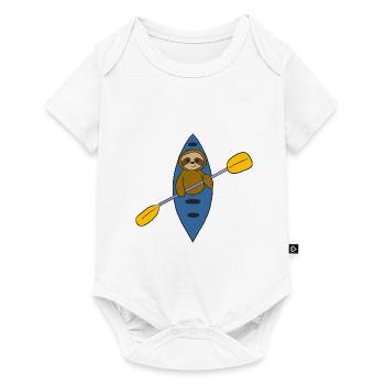 Kayak Sloth Kayaker Faultier - Baby Premium Kurzarmbody - Weiß - Vorne