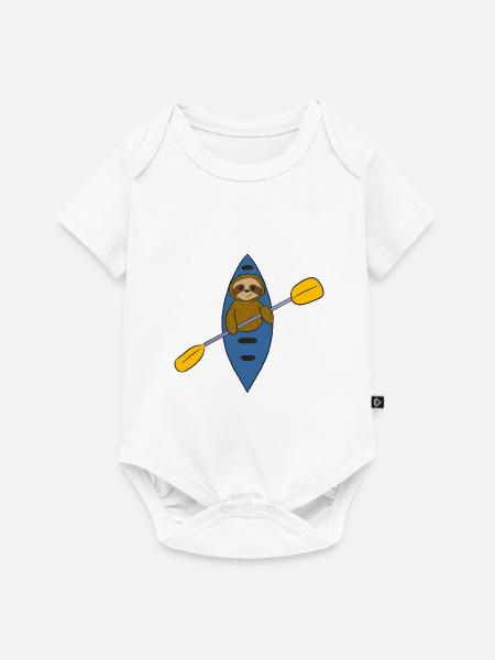 Kayak Sloth Kayaker Faultier - Baby Premium Kurzarmbody - Weiß