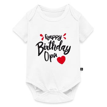 Happy Birthday Opa - Herz Geburtstag - Baby Premium Kurzarmbody - Weiß - Vorne