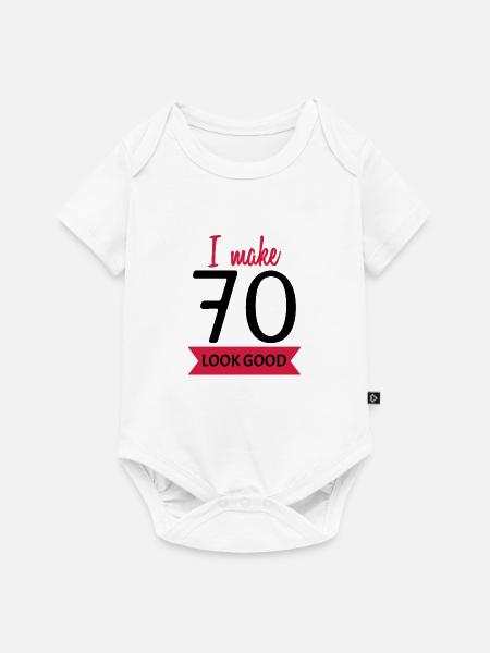 70ste verjaardag zegt grappig - Premium kortærmet baby-body  - hvid