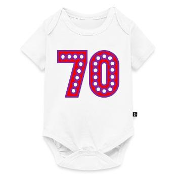 70. 70 ANS. 70e ANNIVERSAIRE. ANNIVERSAIRE 70 ANS. - Body à manches courtes Premium Bébé - blanc - Devant