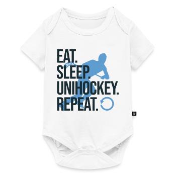 Unihockey Spieler Floorball Unihockey Spiel - Baby Premium Kurzarmbody - Weiß - Vorne