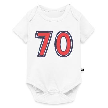 70. 70 ANS. 70e ANNIVERSAIRE. ANNIVERSAIRE 70 ANS. - Body à manches courtes Premium Bébé - blanc - Devant