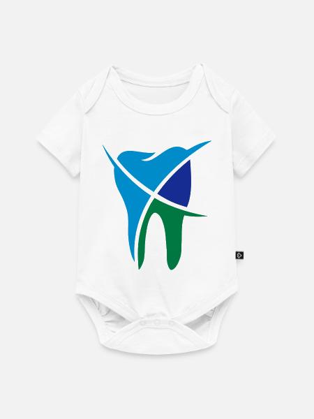 Zahn 3-farbig - Baby Premium Kurzarmbody - Weiß