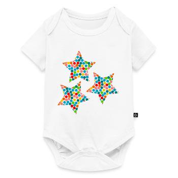 STERN. STERNE. STERN. STERNE. FEST. JAHRESTAG - Baby Premium Kurzarmbody - Weiß - Vorne