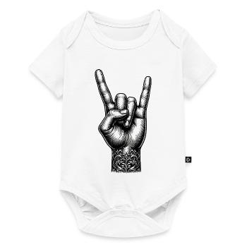 Rock on Hand with Devils Horns - Baby Premium short-sleeve bodysuit - white - Front