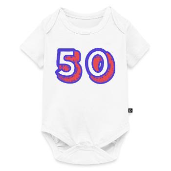 50. 50 ANS. 50e ANNIVERSAIRE. ANNIVERSAIRE 50 ANS. - Body à manches courtes Premium Bébé - blanc - Devant