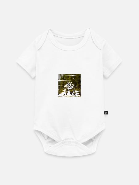 Zotteliger Braunbär Naturfreund - Baby Premium Kurzarmbody - Weiß