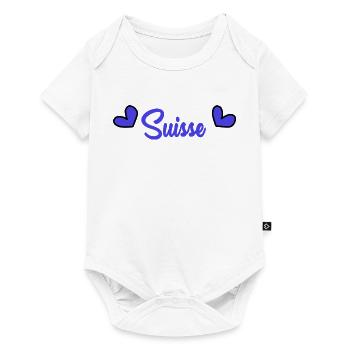 SUISSE. PAYS. GENEVE. HUMOUR. PAYS - Body à manches courtes Premium Bébé - blanc - Devant